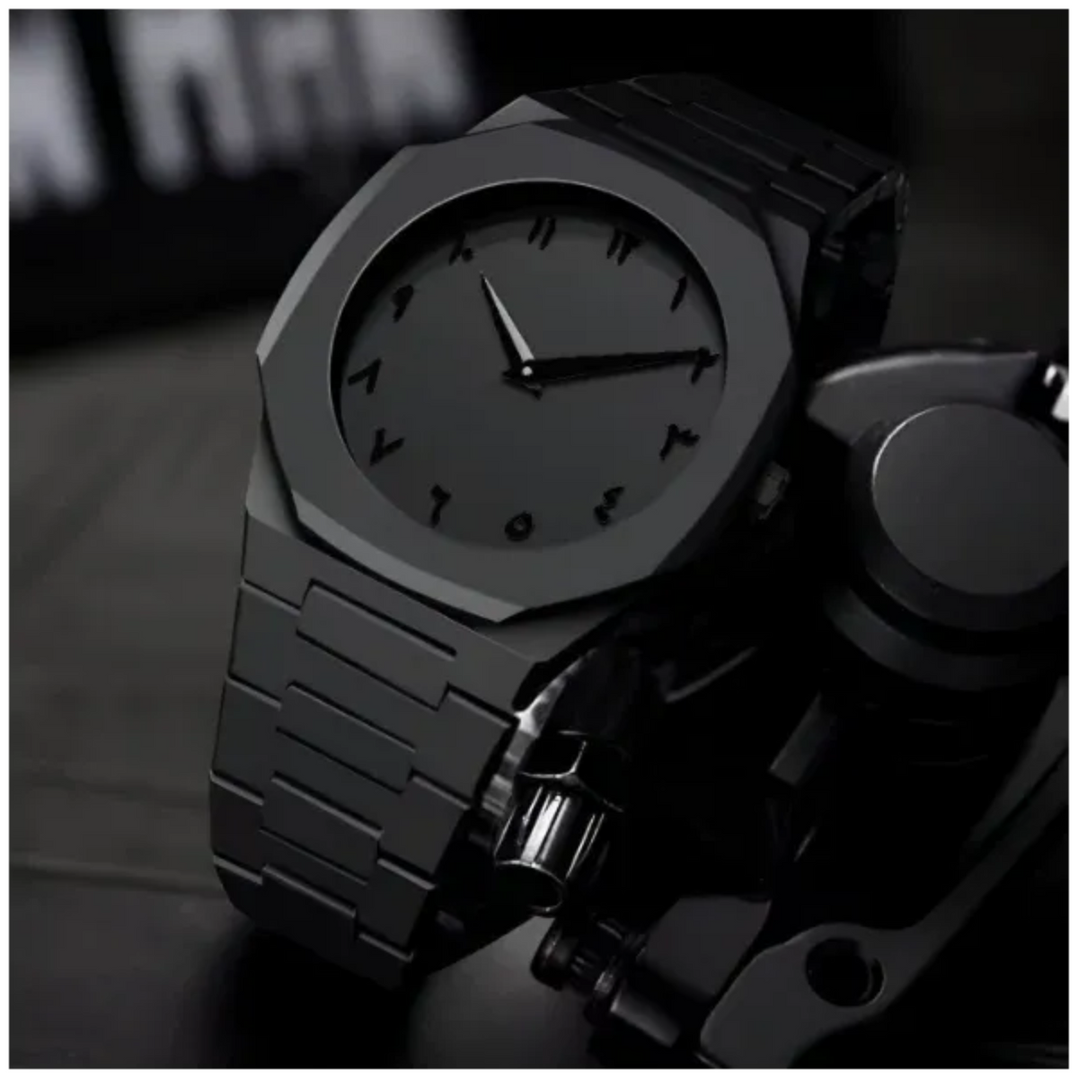 Black Arabic Aura Watch with Box