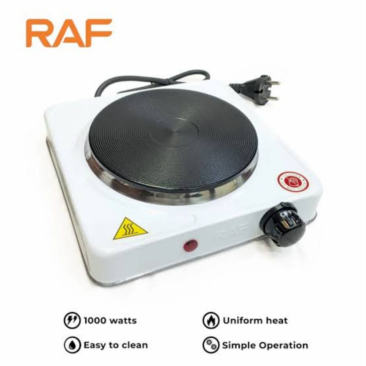Easy to Clean RAF Electric Single Stove R-8010A