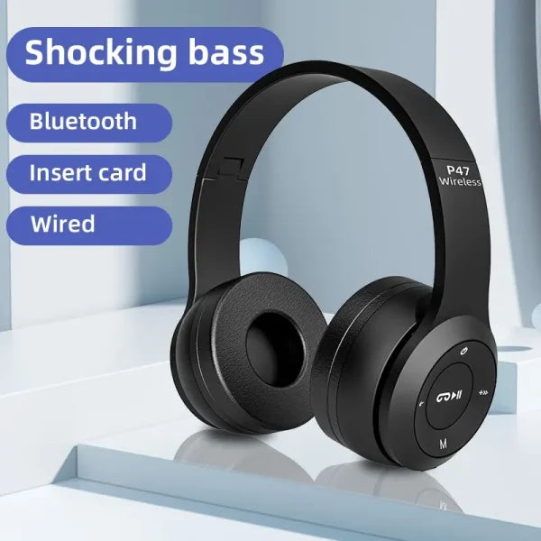 P47 Bluetooth Foldable Headphone with shocking bass - Soft Trust